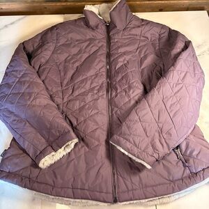 Free Country Quilted Lavender Reversible Puffer Jacket
